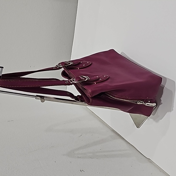 Cole Haan leather purple pink Satchel/shoulder handbag bag multiple compartments - Picture 12 of 16